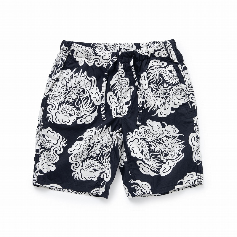 ZIP COTTON SHORTS PRINT *ブラック*