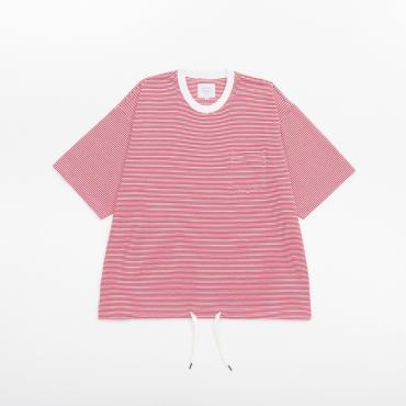 BIG BORDER TEE *ホワイト×レッド*