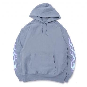 FLAME HOODED SWEAT SHIRT *ダークブルー*