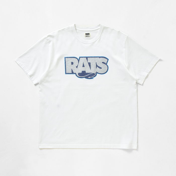 GLITTER BOX LOGO TEE *ホワイト×ネイビー*