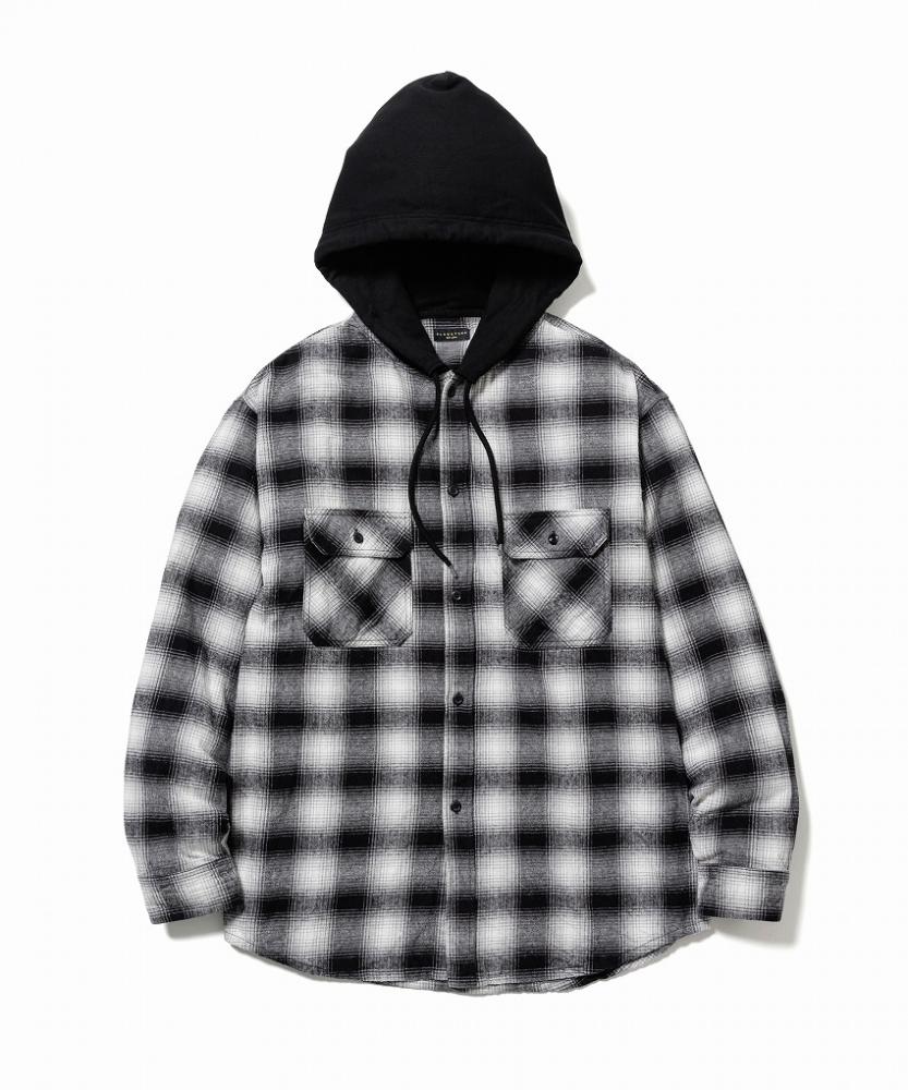 FLANNEL HOODED SHIRTS *ブラック*