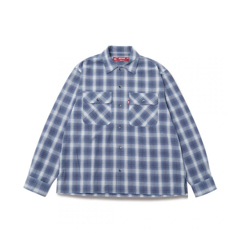 Ombre Check L/S Shirt *ブルー*
