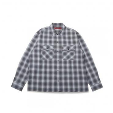 Ombre Check L/S Shirt *ブラック*