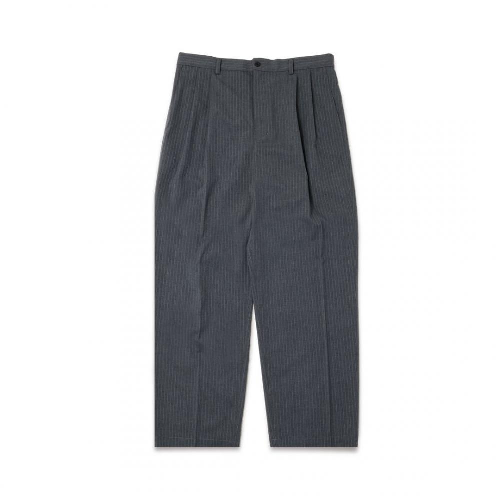 Striped Pleated Trouser *グレー*