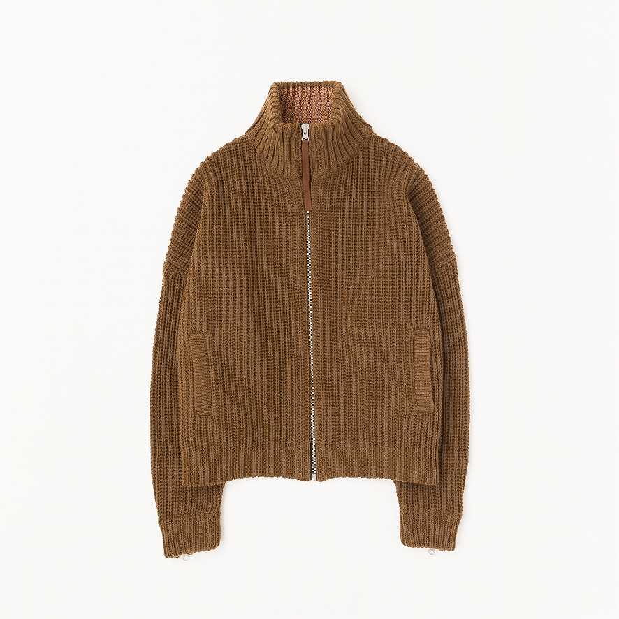 ZIP UP KNIT *ブラウン*