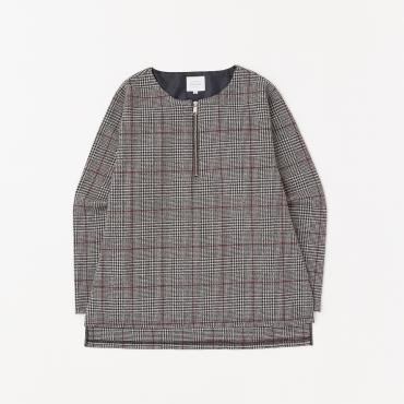 HALF ZIP CHECK SHIRTS *ライトグレー*