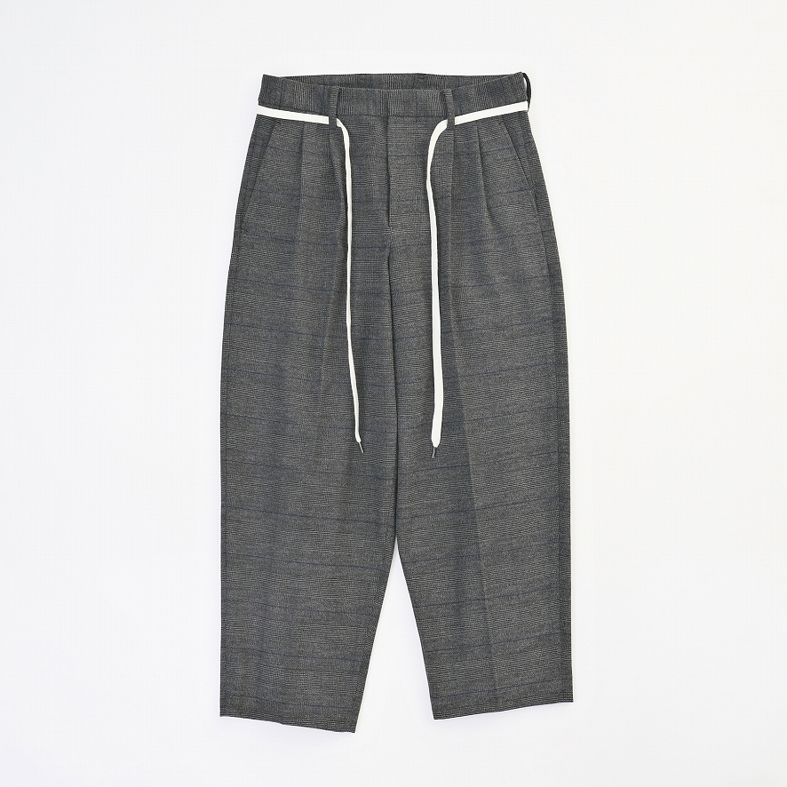 WIDE CHECK PANTS *ダークグレー*