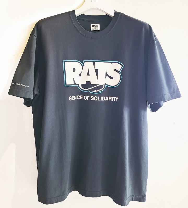BOX FLAME LOGO TEE *ブラック×ライトブルー*
