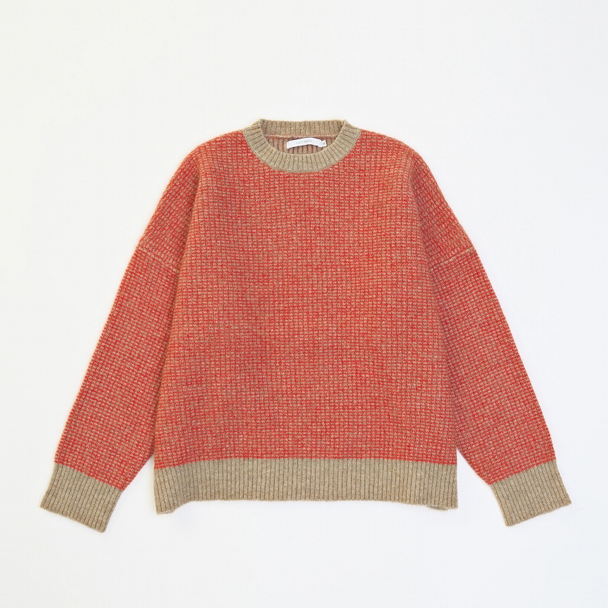 CHECK BIG KNIT *オレンジ*