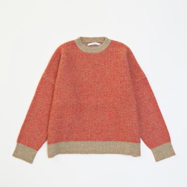 CHECK BIG KNIT *オレンジ*