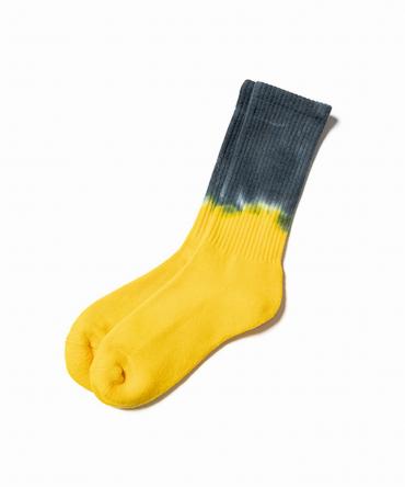 TIE DYE FIRE PATTERN SOX *グリーン×イエロー*