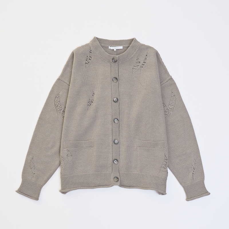 DAMEGE KNIT CRADIGAN *モカ*