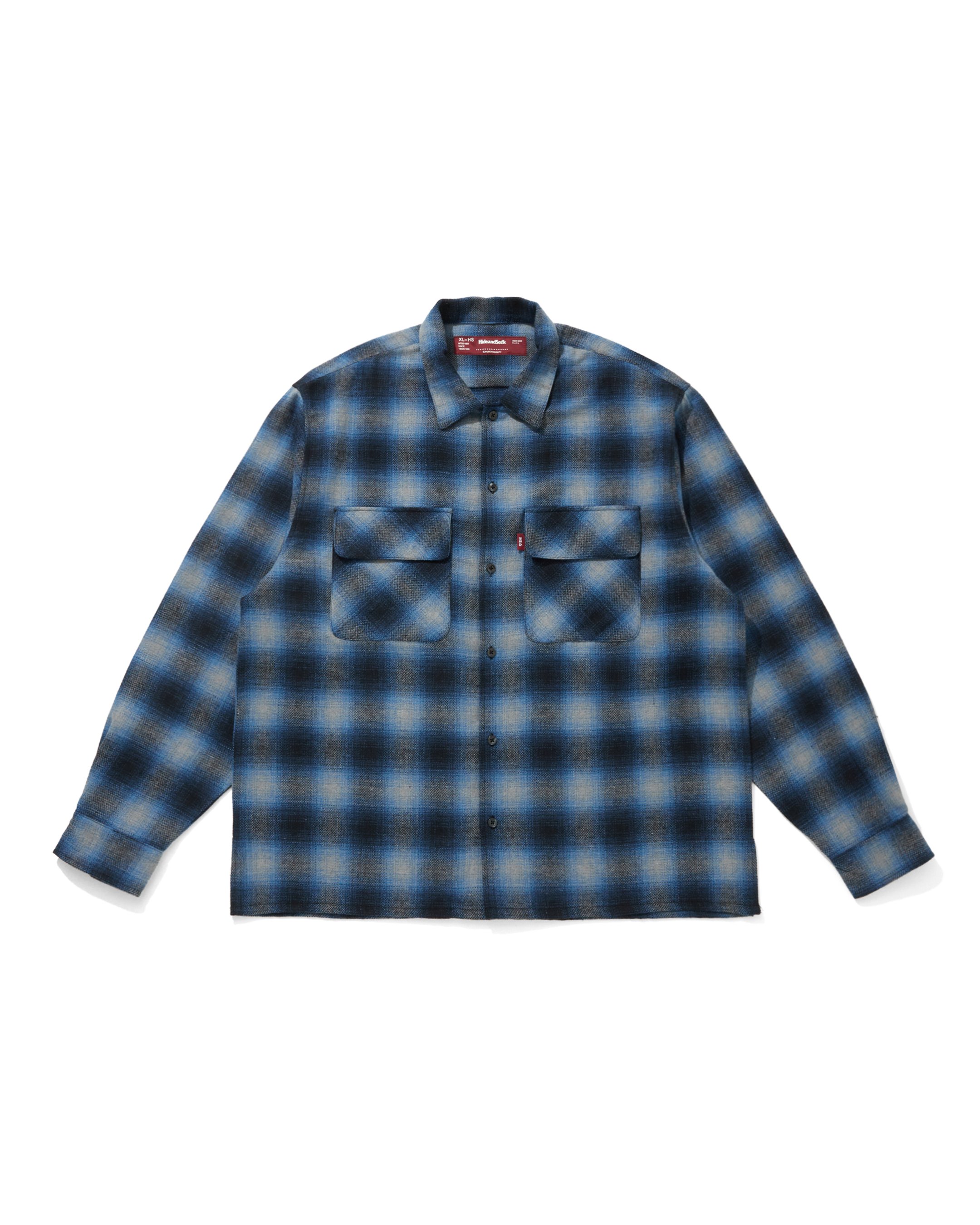 Wool Ombre Check L/S Shirt(26aw) / BLUE