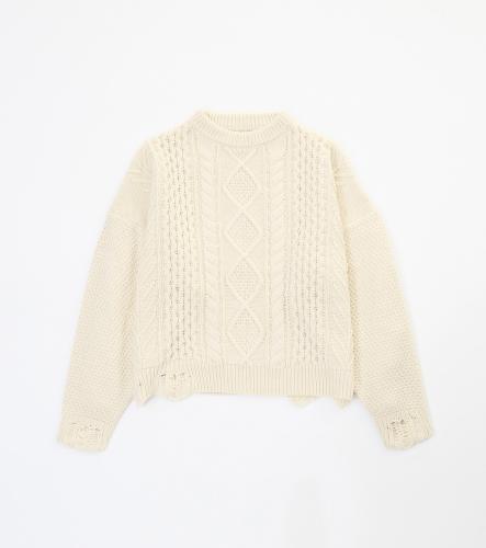 BIG CABLE KNIT *オフホワイト*