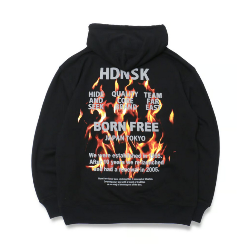 Flame Hooded Sweat Shirt *ブラック*