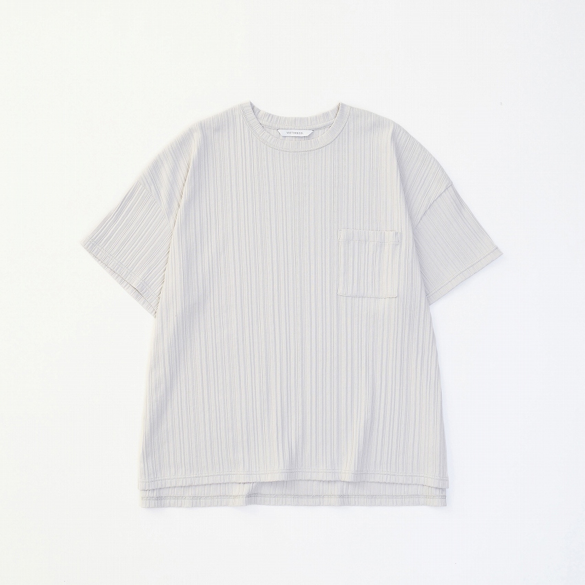 PLEATS TEE *ライトグレー*