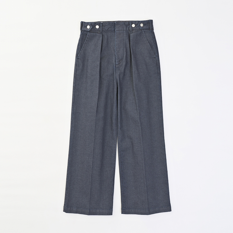 WIDE DENIM SLACKS *ブルー*