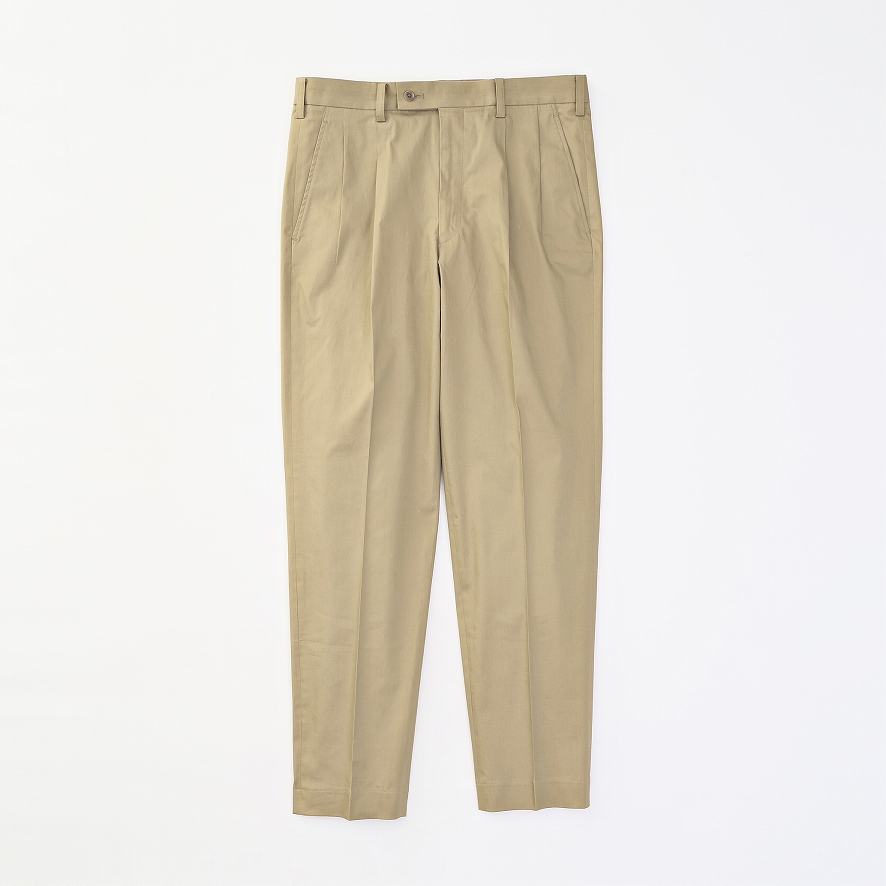 TAPERED LINEN SLACKS *ブラウン*