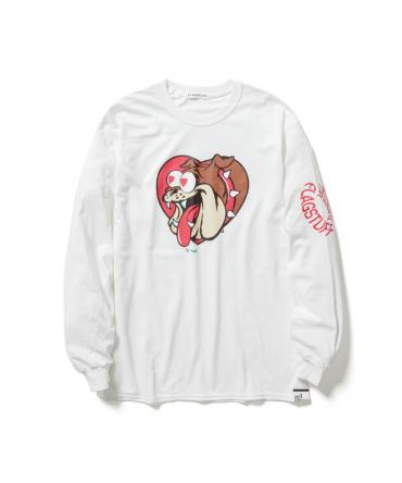 "BULL" L/S TEE(PUR) *ホワイト*