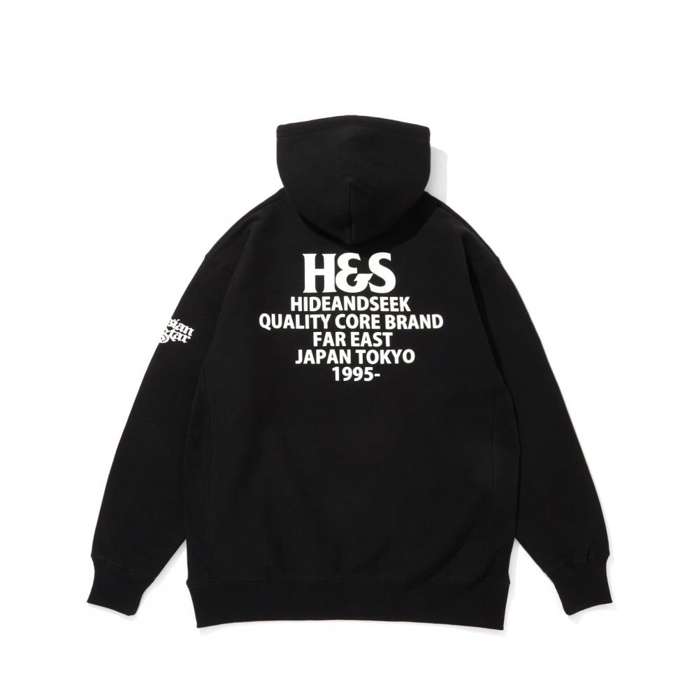 SLOW&SEXY Hooded Sweat Shirt /BLACK×WHITE