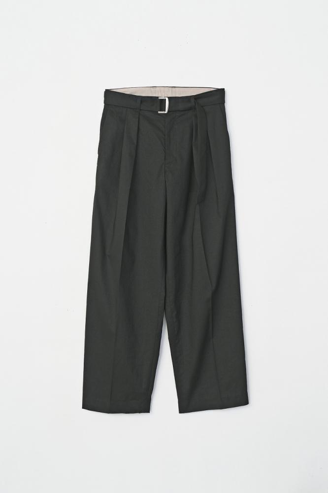 LINEN 2 TUCK SLACKS *ブラック*