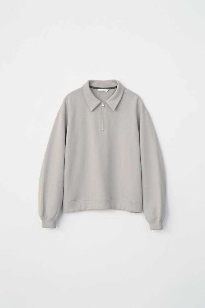 HALF ZIP POLO SWEAT *グレージュ*