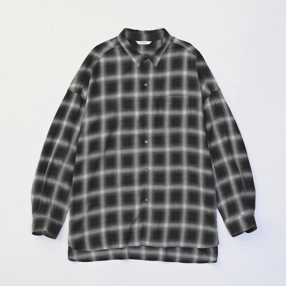 RAYON CHECK SHIRTS *ブラック*