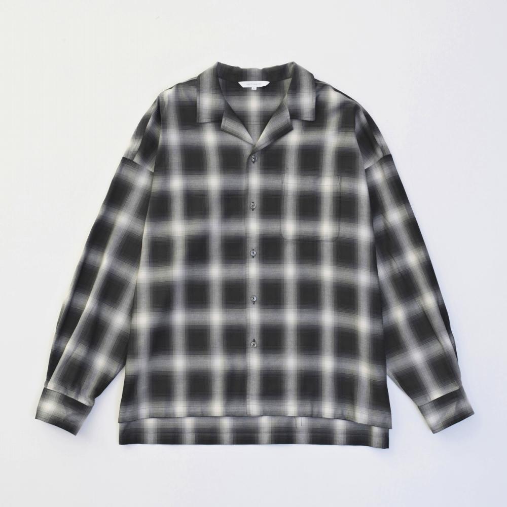 OPEN COLLAR CHECK SHIRTS *ブラック*