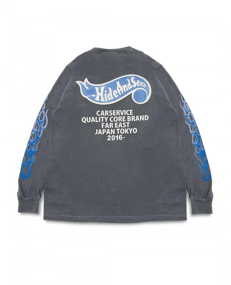 HIDEANDSEEK×CarService L/S Tee-1 *D-BLK*