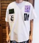 Bizarre pach Tee *ライトグレー×、マルチパッチ*