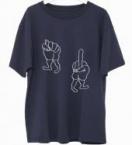 MARTIAN TEE *チャコール×オフホワイト刺繍*