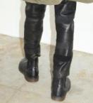 LEATHER HAGI PANTS *ブラック系レザー×ブラック*