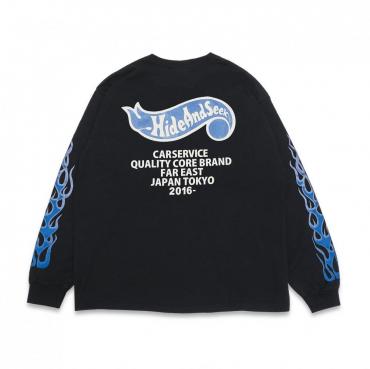 HIDEANDSEEK×CarService L/S Tee-1 *ブラック*