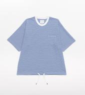 BIG BORDER TEE *ホワイト×ブルー*