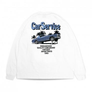 HIDEANDSEEK×CarService L/S Tee-2 *ホワイト/バックプリント*