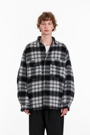 PADDING CHECK SHIRT JACKET *ブラック*