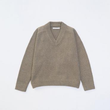 MELANGE V-NECK KNIT *モカ*