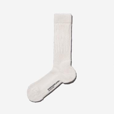 Hybrid rib socks ivory white"made in Japan"