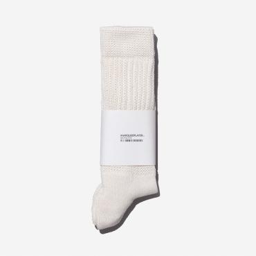 Hybrid rib socks ivory white"made in Japan"