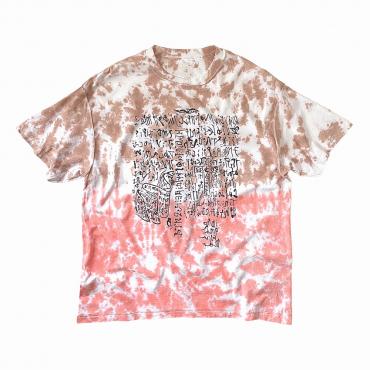 Double sided print tie-dyed tee *Coral×Sand*