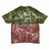 Double sided print tie-dyed tee *Mocha×Olive*