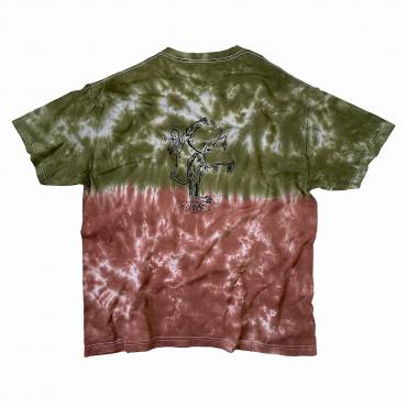 Double sided print tie-dyed tee *Mocha×Olive*