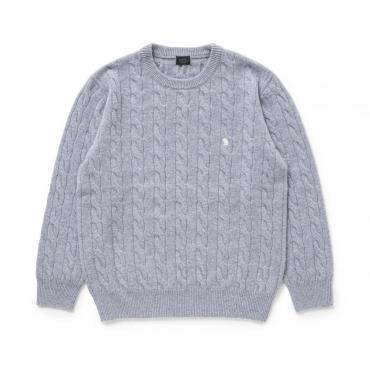 CASHMERE CABLE KNIT *グレー*