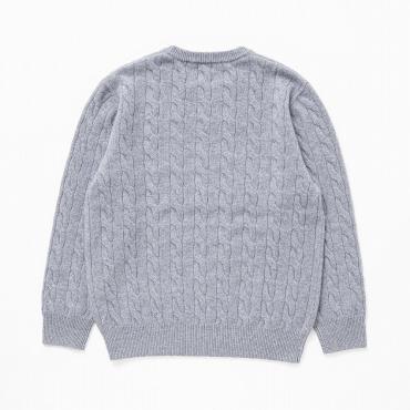 CASHMERE CABLE KNIT *グレー*