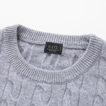 CASHMERE CABLE KNIT *グレー*