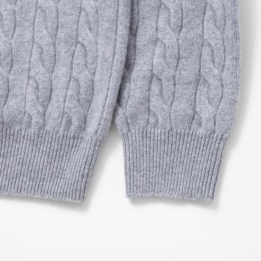 CASHMERE CABLE KNIT *グレー*