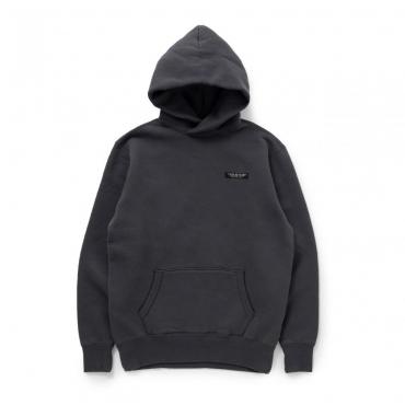 FLEECE CROSS NECK HOODIE *チャコール*