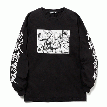 "地獄特急便”LS TEE *ブラック*