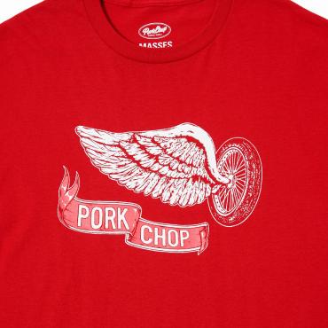 ×PORKCHOP T-SHIRT FLYING WHEEL P *レッド*