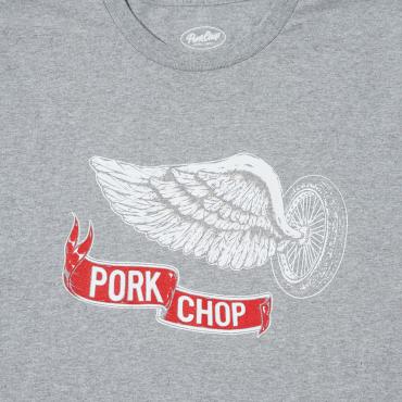 ×PORKCHOP T-SHIRT FLYING WHEEL P  *ヘザーグレー*